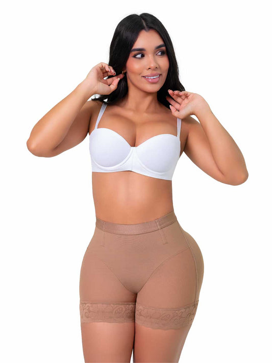Panty Cachetero Moldeador SMI04084 con Encaje y Compresión Media