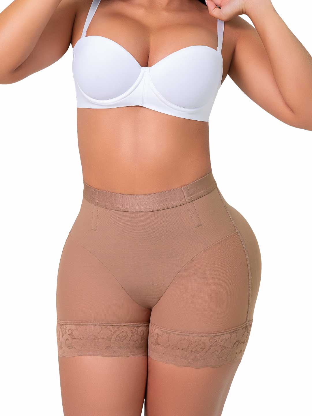 Panty Cachetero Moldeador SMI04084 con Encaje y Compresión Media
