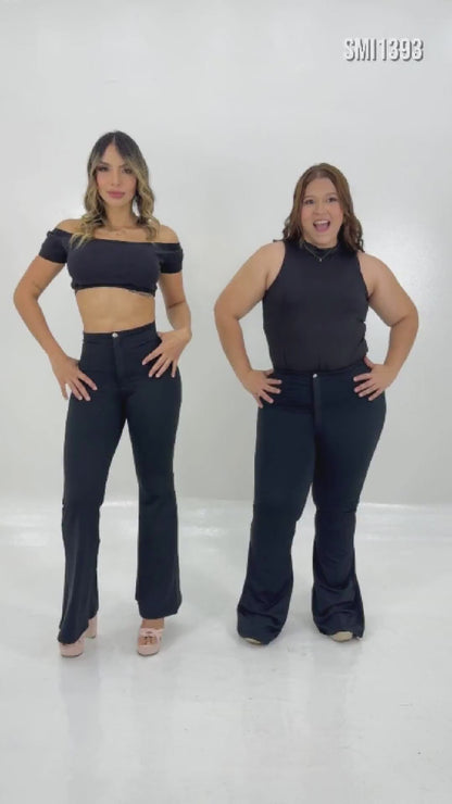 Legging Moldeador Bota Ancha SMI1393 Glam Fit – Faja Interna y Pretina Corazón